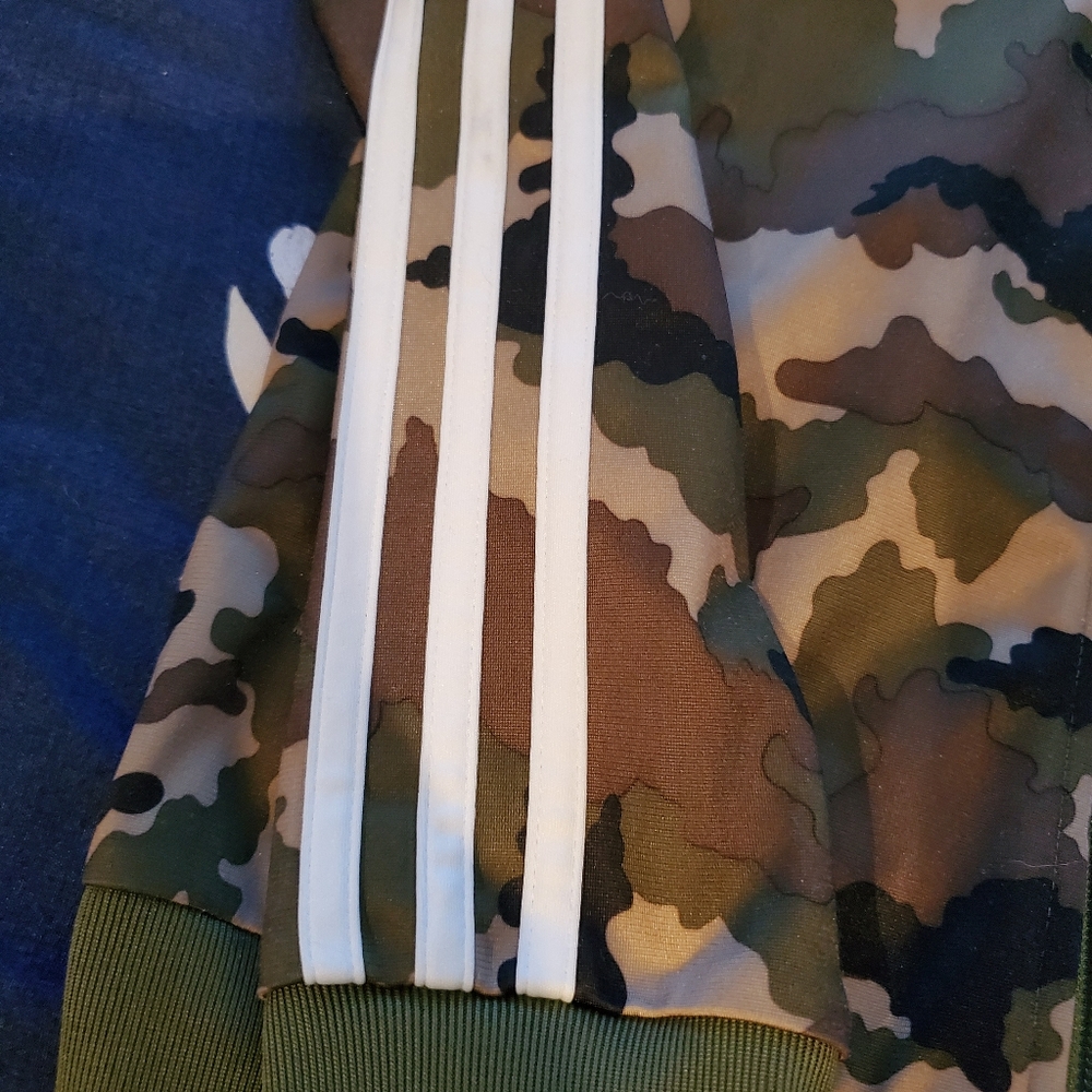 Kids adidas camo track jacket full zip size small 9-10yr old - Picture 5 of 13